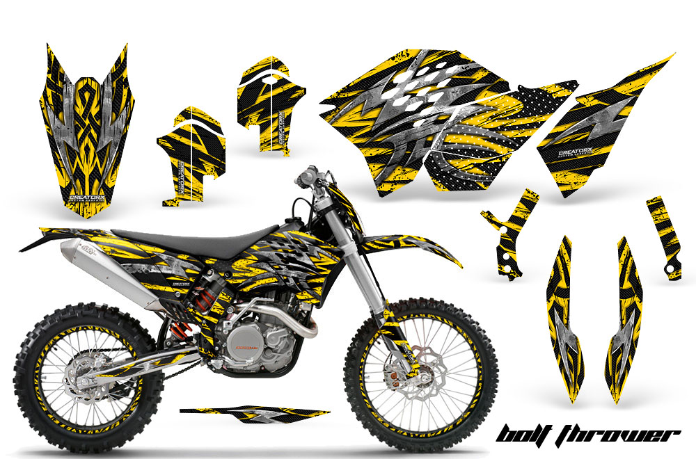 KTM C5 Graphics Kit Bolt Thrower Yellow NP Rims